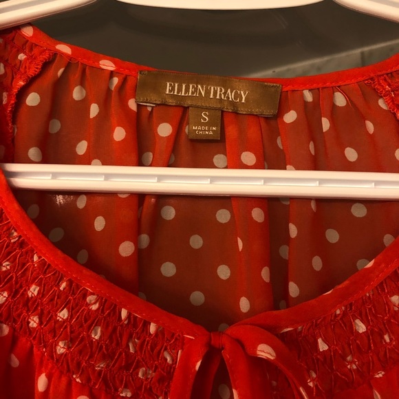Ellen Tracy polka dot blouse - Picture 2 of 3